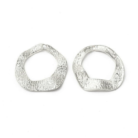304 Stainless Steel Pendants Wave Ring Charms Stainless Steel color 17.5x18x2mm Hole: 1.2mm