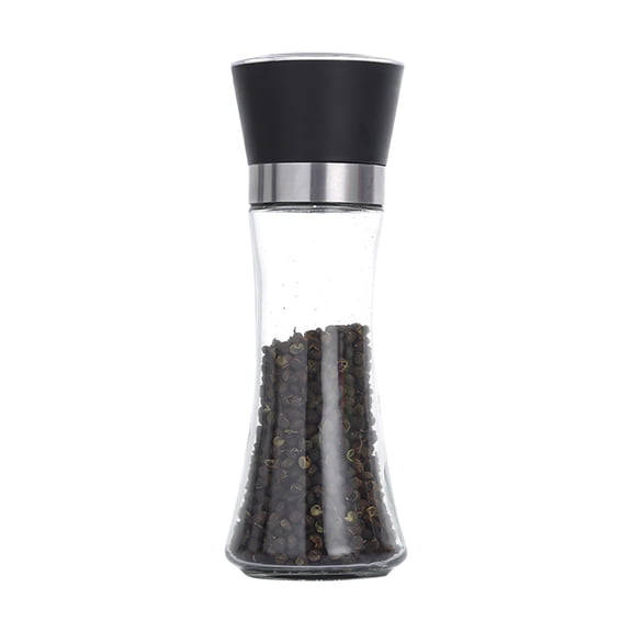 304 Stainless Steel Pepper Grinder Glass Bottle Manual Ceramic Grinding Mechanism Adjustable Coarseness Kitchen Seasoning Container