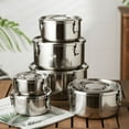thumbnail image 1 of 304 Stainless Steel Picnic Box Three-Piece Set Korean Lunch Box Lunch Box Sealed Leak-Proof Large Storage Box, 1 of 5