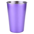 thumbnail image 1 of 304 Stainless Steel Pint Cups, 16.9 oz Shatterproof Cup Tumblers, Unbreakable Metal Drinking Glasses for Bar, Home, Restaurant, Durable Travel Mug for Cold Hot Drinks, 1 Pack,Purple, 1 of 7