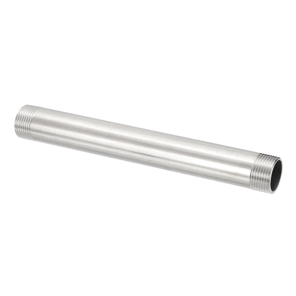 304 Stainless Steel Pipe Fitting, 3/4" BSP Male x 3/4" BSP Male Threaded 8" Length Nipple Cast Pipe