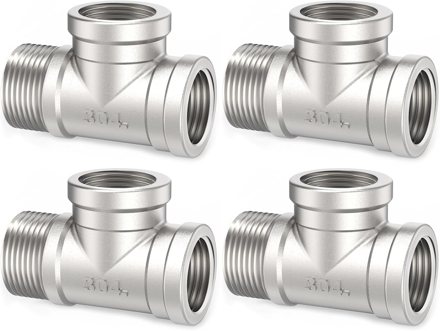 304 Stainless Steel Pipe Fitting, Male Run Tee 1/2