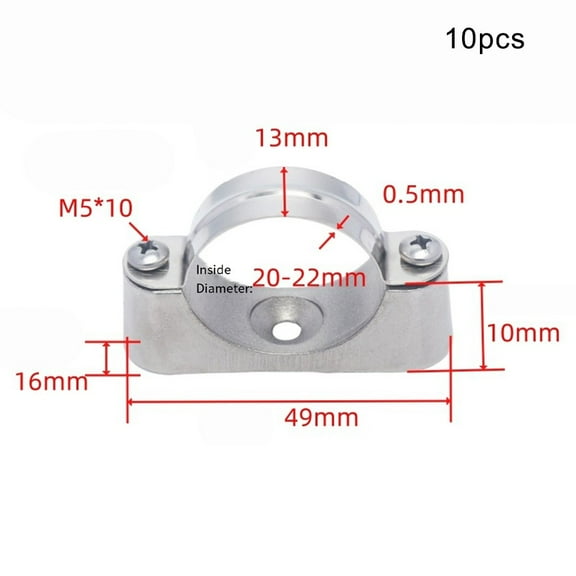 304 Stainless Steel Pipe Support Pipe Bracket Clamp Pipe Clamp Bracket 20-22Mm Smile Home