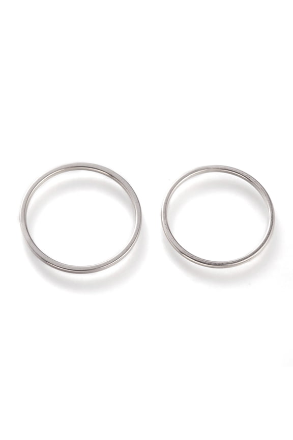304 Stainless Steel Plain Band Rings Stainless Steel Color 1mm Size 7~7 3/4(17.3~17.9mm)