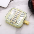 thumbnail image 1 of 304 Stainless Steel Portable Cutlery Set with Case - 4-Piece Travel Utensil Kit (Fork,Spoon,Chopsticks) - Compact Reusable Lunch Box Essentials for Office,School,Camping & Outdoor Dining, 1 of 6