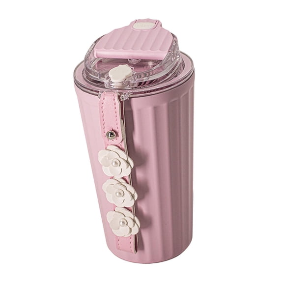 304 Stainless Steel Portable Insulated Coffee Mug Leakproof Tea Water Separated Pink