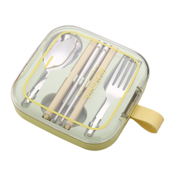 304 Stainless Steel Portable Utensil Set With Detachable Handle And Compact Storage Case Includes Chopsticks Spoon And Fork For Travel Office And Everyday Use