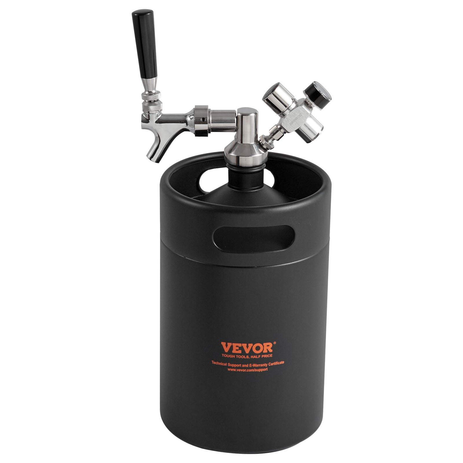 304 Stainless Steel Pressurized Beer Growler, 5L Mini Keg with CO2 Regulator & Faucet - Leak-Proof Craft Beer Keg for Homebrew & Draft