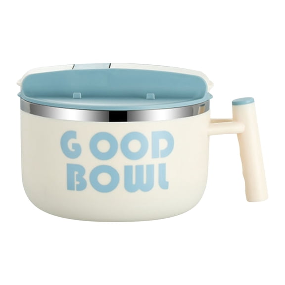 304 Stainless Steel Ramen Bowl with Lid, Large Capacity Noodle Bowl with Colander, Portable Lunch Container for Office, Dorm, Travel, and Instant Noodles