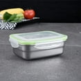 thumbnail image 1 of 304 Stainless Steel Rectangular Bento Box With Lid Refrigerator Sealed Food Storage Organizer Lunch Box, 1 of 8