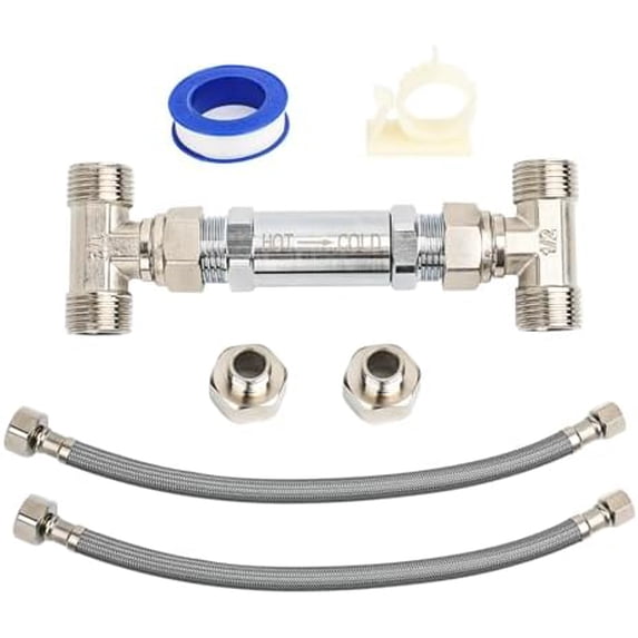 304 Stainless Steel Sensor Bypass Valve Kit For Hot Water Recirculating Pump - Replaces Plastic, Works With Tank Heaters 3 thumbnail image
