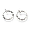 thumbnail image 1 of 304 Stainless Steel Retractable Clip-on Hoop Earrings For Non-pierced Ears with Spring Findings Stainless Steel Color, 1 of 2