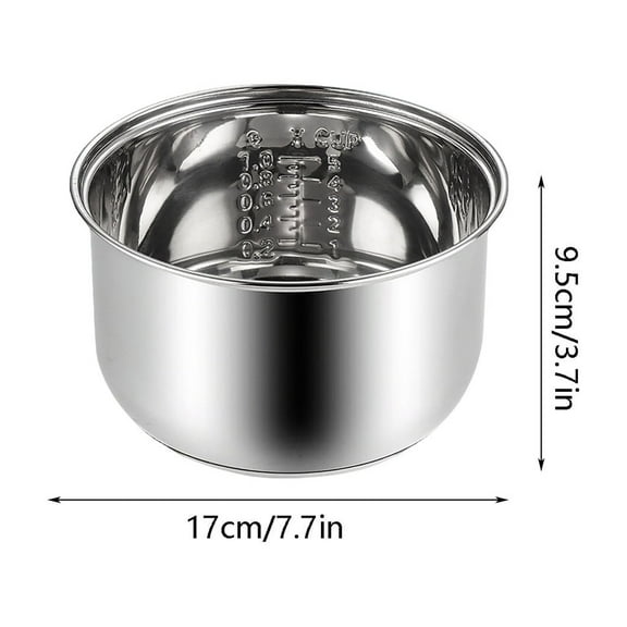 304 Stainless Steel Rice Cooker Inner Pot Replacement for Zojirushi, Tiger, Multi-Cooker Replacement Inner Bowl（1.6L) - A