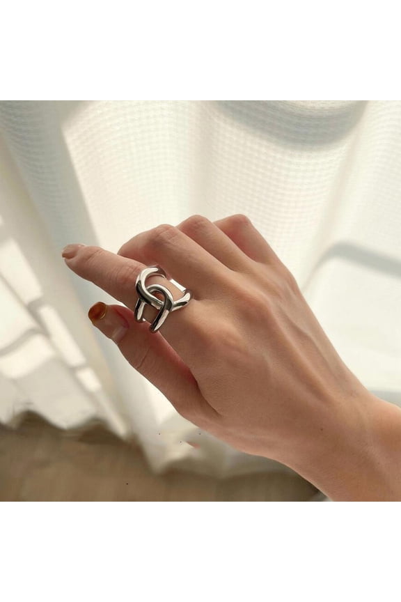 304 Stainless Steel Rings for Women Stainless Steel Color Size 7(17.3mm) DIY