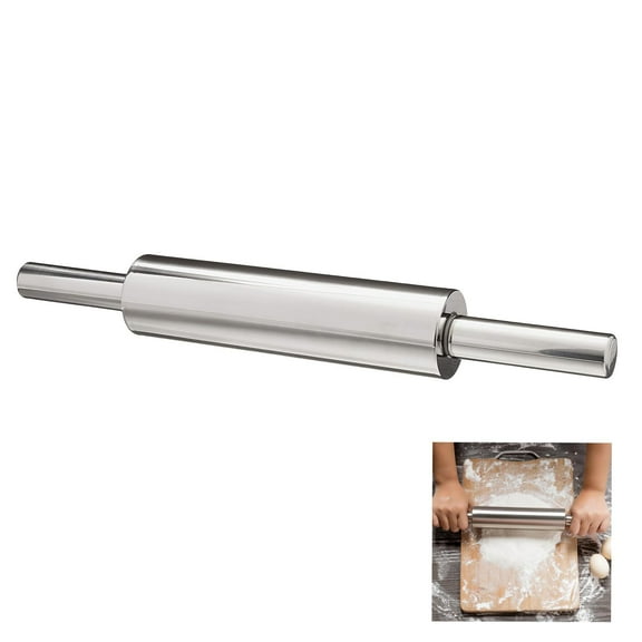 304 Stainless Steel Rolling Pin, Long Dough Roller for All Baking Needs, Pizza, Cookie, and Pie, Send Goods from Local Warehouse