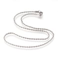 thumbnail image 1 of 304 Stainless Steel Rope Chains Necklaces with Lobster Claw Clasps Stainless Steel color 15.9 inch(40.5cm) 2mm, 1 of 2