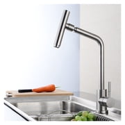 304 Stainless Steel Rotary Kitchen Faucet Hot And Cold Lead Free Drawing Wash Basin Sink 360 Swivel Mixer