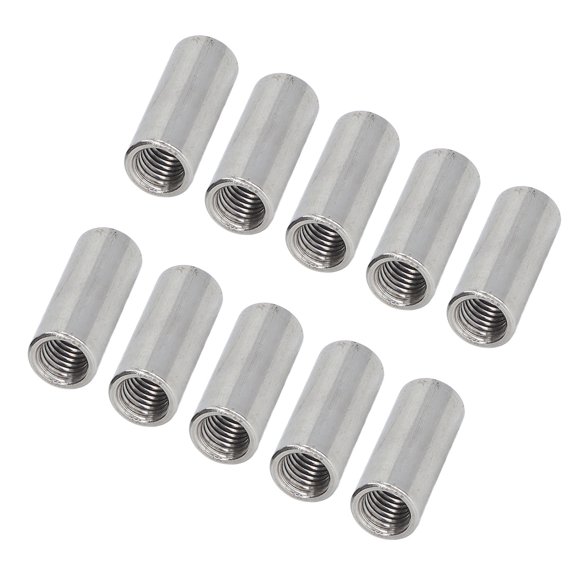 304 Stainless Steel Round Coupling Nuts , Female Thread, Corrosion Resistant, 40mm Length