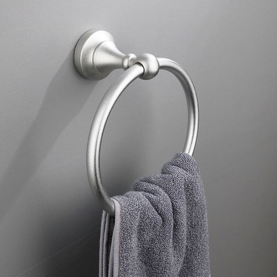 304 Stainless Steel Round Hand Towel Wall Mount, Rustproof Space-Saving Bathroom or Kitchen Towel Holder, 6.3 Inch Inner Diameter, Black or Gold, Easy Install