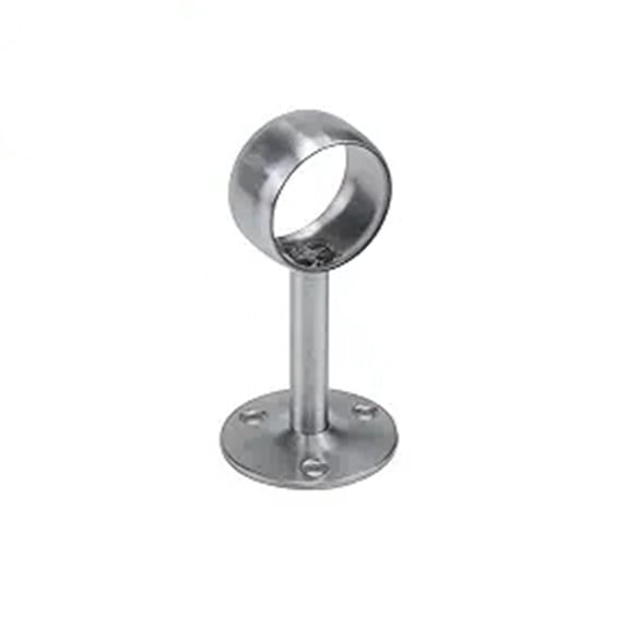 304 Stainless Steel Round Pipe Flange Seat 22Mm Diameter (1 Piece, Without Screws) Fixing Base For Wardrobe Hanger & Round Clothes Drying Rod Steel Pipe Fittings For Wardrobe