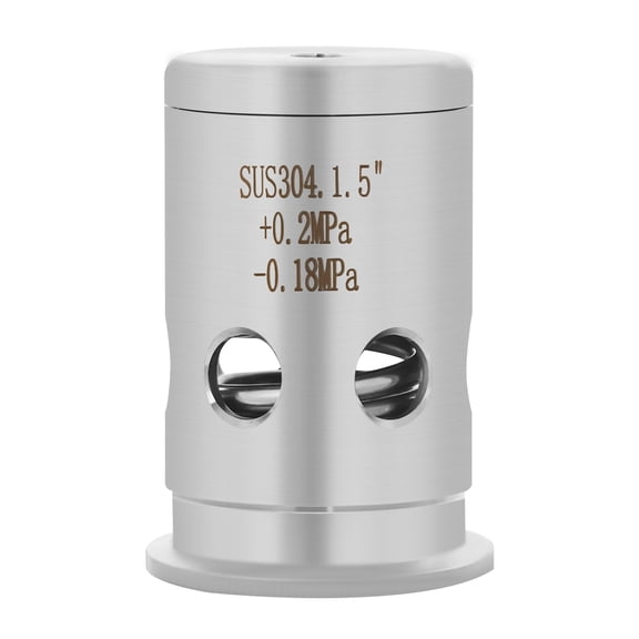 304 Stainless Steel Safety Valve - Dual Pressure Relief (+0.2MPa/-0.18MPa) - Compact 1.5" Design for Food/BioTech/Chemical Industries