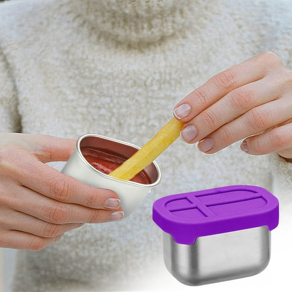 304 Stainless Steel Sauce Dipping Box | Food Grade Airtight Condiment Container | Rust Resistant Bento Organizer for Soy Marinades Dressings | Leakproof | Easy Clean | 1 Pack