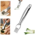 thumbnail image 1 of 304 Stainless Steel Scallion Shredder 6-Blade Vegetable Cutter Kitchen Chopper for Chives Carrots Uniform Slices Protective Cover Multipurpose Tool, 1 of 5