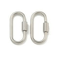 thumbnail image 1 of 304 Stainless Steel Screw Carabiner Lock Charms for Necklaces Making Quick Links Oval 26x14x2mm, 1 of 3