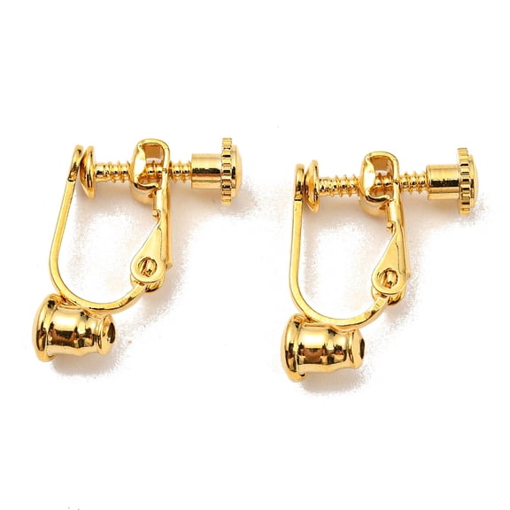 304 Stainless Steel Screw On Clip-on Earring Converters Findings Spiral Ear Clip For Ears Golden 17.5x12.7x5mm