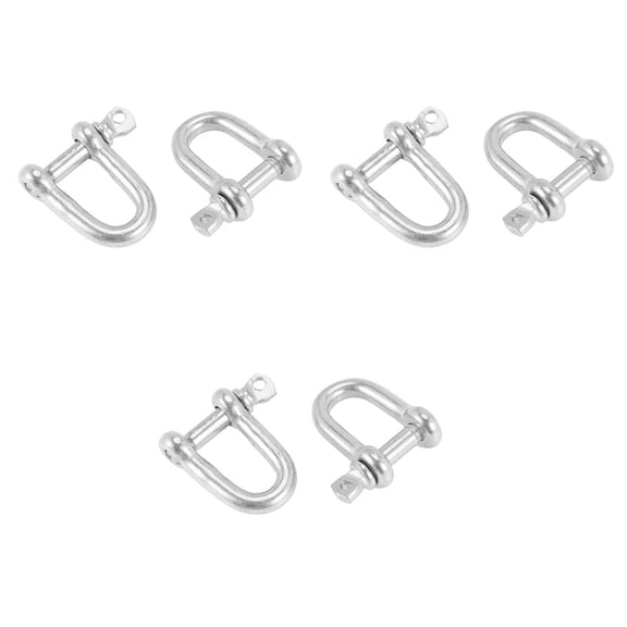 304 Stainless Steel Screw Pin D Style Chain Dee Shackle 4mm for Rigging Pack of 6