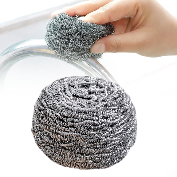 304 Stainless Steel Scrubber Heavy Duty Metal Scourer Reusable Wool Scrubber For Pots Pans Ovens Grill Racks Kitchen Cleaning