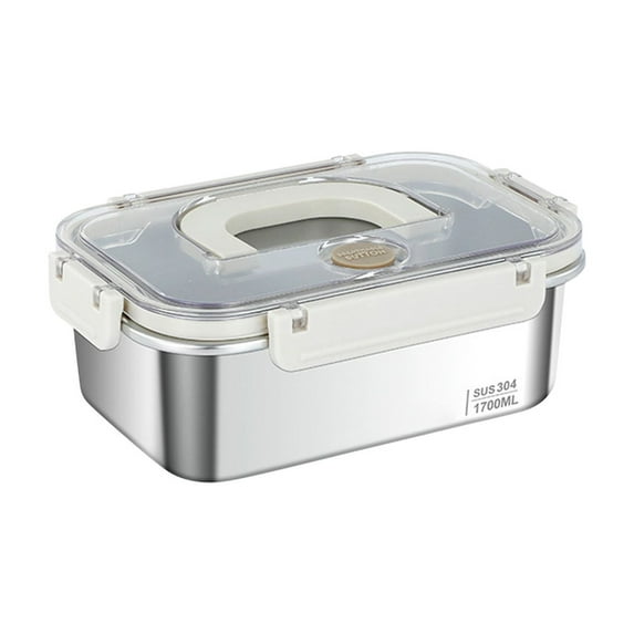 304 Stainless Steel Sealed Food Container, Leak-Proof Bento Lunch Box with Locking Lids, Oven & Fridge Safe, 4-Piece Set for Meal Prep & Fresh Storage