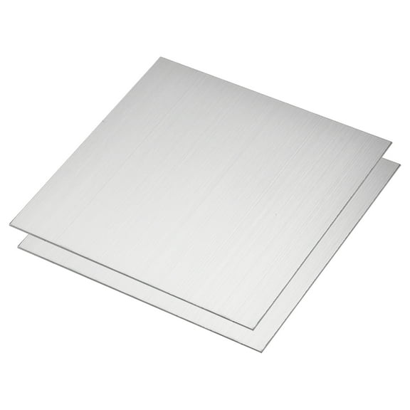 304 Stainless Steel Sheet , 0.03" x 12" x 12" Brushed Finish - Good for Industry, DIY Projects, Home Decoration 2 Pack