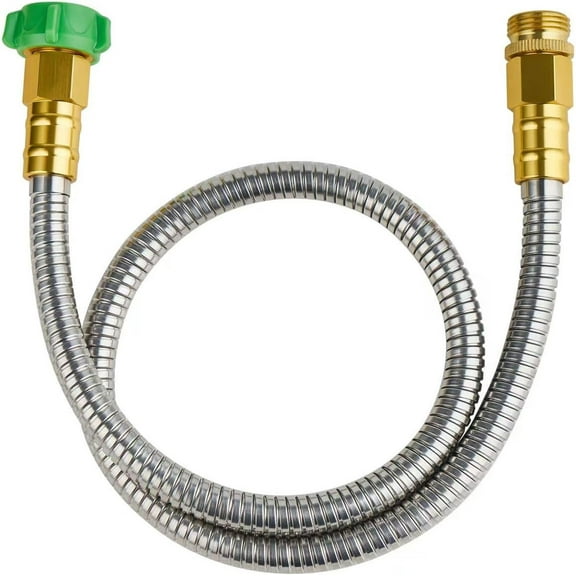 304 Stainless Steel Short Garden Hose 1 ft with Female to Male Metal Connector, Anti-Leakage, Flexible & Lightweight Kink Free Water Hose, Easy to Use & Store (1ft)