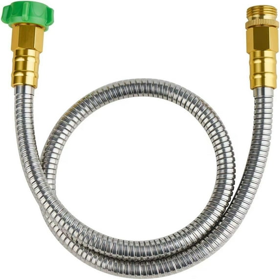 304 Stainless Steel Short Garden Hose 3 ft with Female to Male Metal Connector, Anti-Leakage, Flexible & Lightweight Kink Free Water Hose, Easy to Use & Store (3ft)