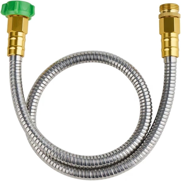 304 Stainless Steel Short Garden Hose 5 ft with Female to Male Metal Connector, Anti-Leakage, Flexible & Lightweight Kink Free Water Hose, Easy to Use & Store (5ft)