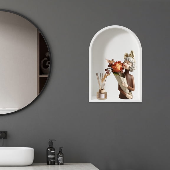 304 Stainless Steel Shower Niche Recessed Shower Storage Dome Bathtub Wall Niche 33.3*10*48.5cm