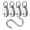 thumbnail image 1 of 304 Stainless Steel Single Pulley Block Load 77lbs M15 with S Hook 4 Set, 1 of 6