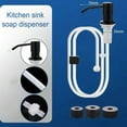 thumbnail image 1 of 304 Stainless Steel Sink Detergent Pump – 39.4in Extension Tube with 360° Rotating Press Head, Quick-Install Soap Dispenser for Kitchen, Dishwasher, or RV (7.5cm Pump, 100cm Hose), 1 of 3