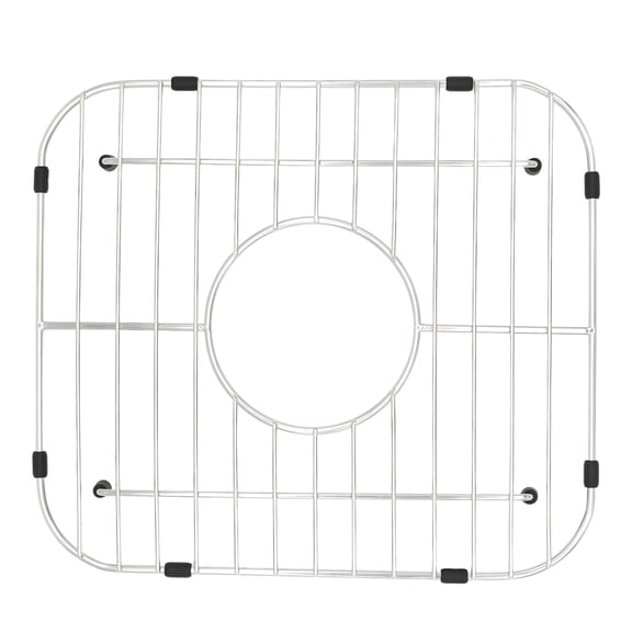 304 Stainless Steel Sink Protector Grid, 11.8 x 13.2 in / 30 x 33.5 cm, with Center Hole, Kitchen Sink Rack for Cabinet, No-Installation Needed, Rustproof Easy to Clean, Kitchen Organization