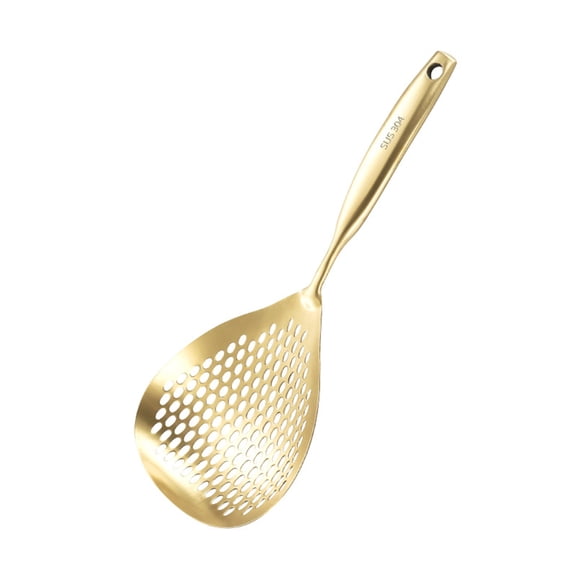 304 Stainless Steel Skimmer Strainer Slotted Ladle Mesh Deep Oil Frying Scoop Colander Cooking Spoon