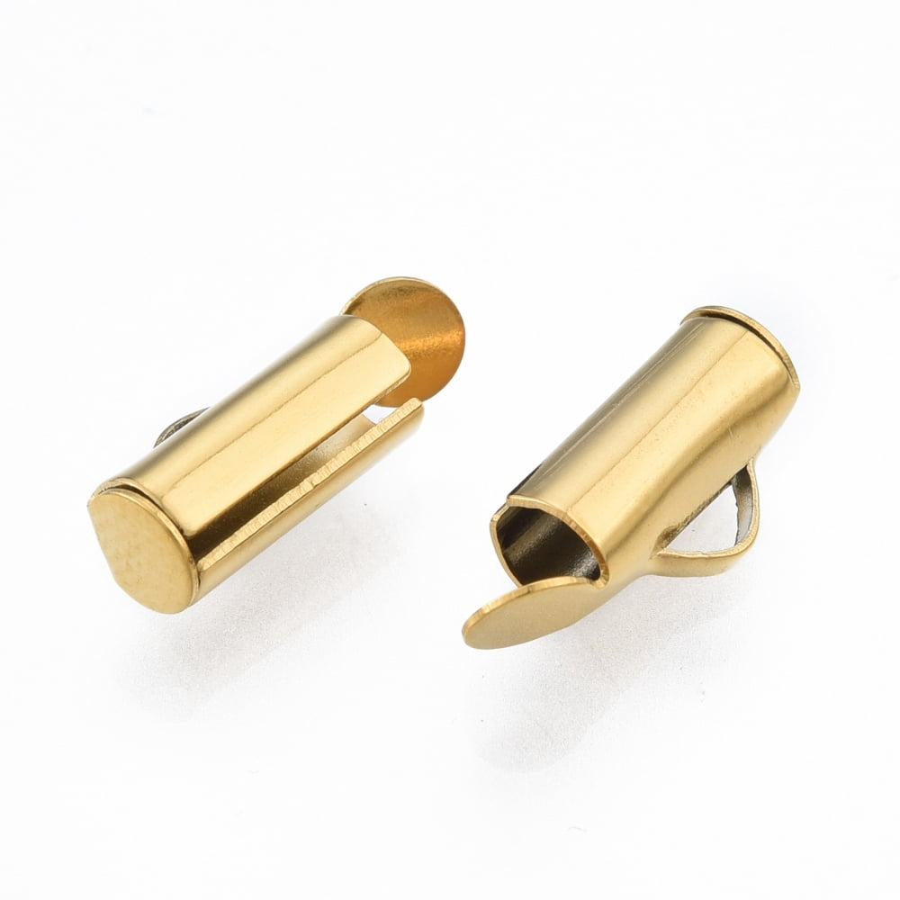 Milageto 1 Set End Clasp Tubes, Slider End Caps, Iron End Connector Slider Clasp für DIY Halskette, Armband, Chokers Tools, Mit Kette