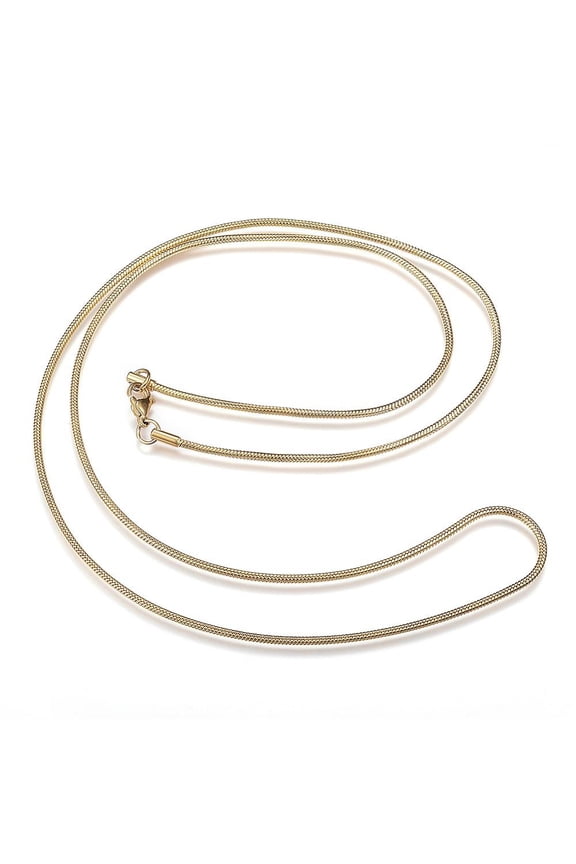 304 Stainless Steel Snake Chain Necklaces with Lobster Claw Clasps Golden 29.9 inch(76cm) 2mm diy