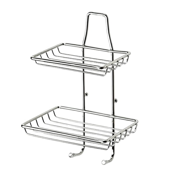 304 Stainless Steel Soap Dish Holder, Wall Mounted Rustproof Soap Rack, Self Adhesive Soap Bar & Sponge Tray for Bathroom & Kitchen, No Drilling Easy Installation, Single/Double-Tier