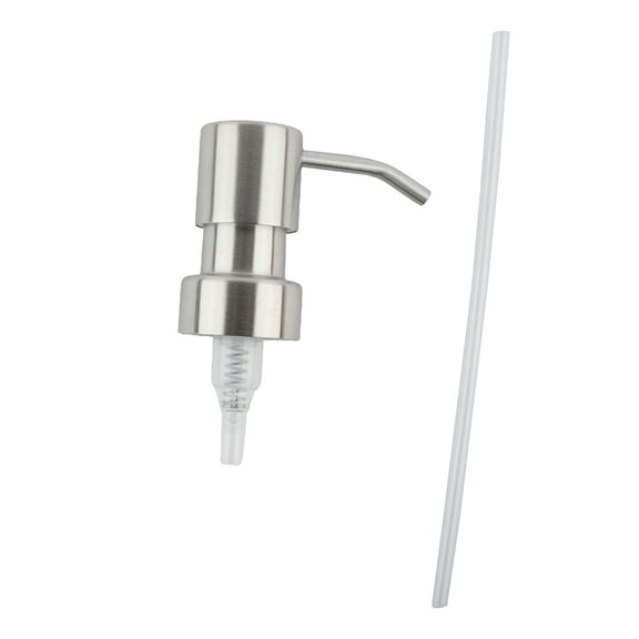 304 Stainless Steel Soap Dispenser Pump Head With 18Cm Straw, Silver Lotion Nozzle For Shampoo Bottle Refill Replacement(P6)