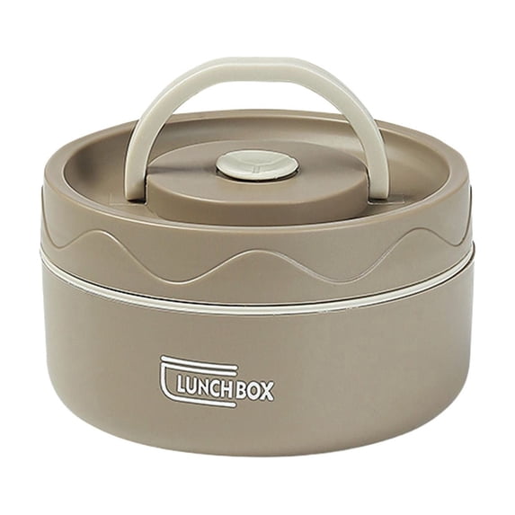 304 Stainless Steel Soup Container, Oimcto Portable Round Shape Insulated Lunch Jar, Wide Mouth Box for Work, School and Outdoor Dining, Leakproof, Heat Retention, Durable, Brown, 4.5x2.6 Inch