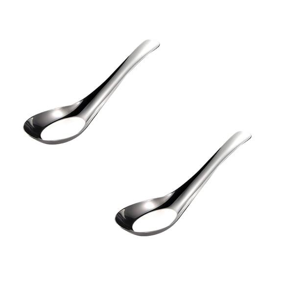 304 Stainless Steel Soup Spoon, Dinner Spoon, Polished Asian Soup Spoon for Ramen, Soup, Dessert, Cereal, Thai Soup