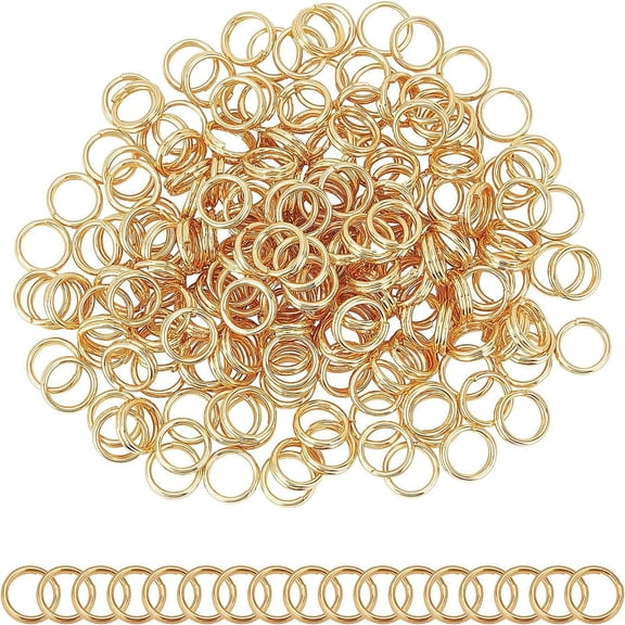 304 Stainless Steel Split Rings Double Loops Jump Rings Golden 6x1.4mm Inner Diameter: 4.6mm 200pcs/box DIY