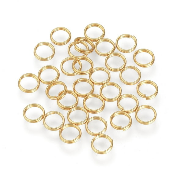 304 Stainless Steel Split Rings Double Loops Jump Rings Golden 6x1.4mm Inner Diameter: about 4.6mm Single Wire: 0.7mm