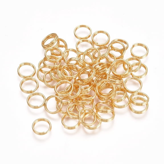 304 Stainless Steel Split Rings Double Loops Jump Rings Golden 7x1.5mm about 6mm inner diameter Single Wire: 0.75mm